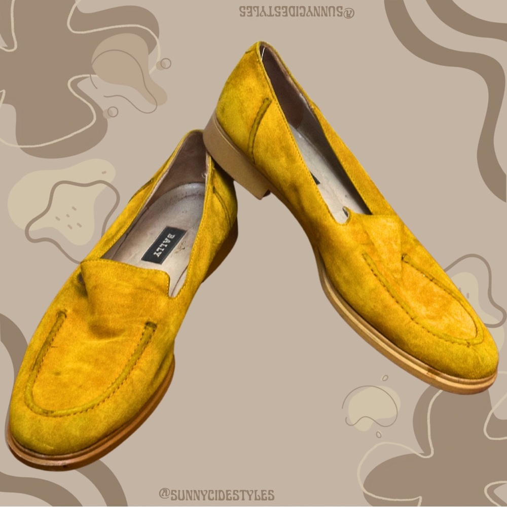 BALLY Yellow Suede Loafers